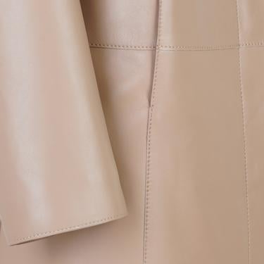  Catori Bej Kadın Deri Trençkot