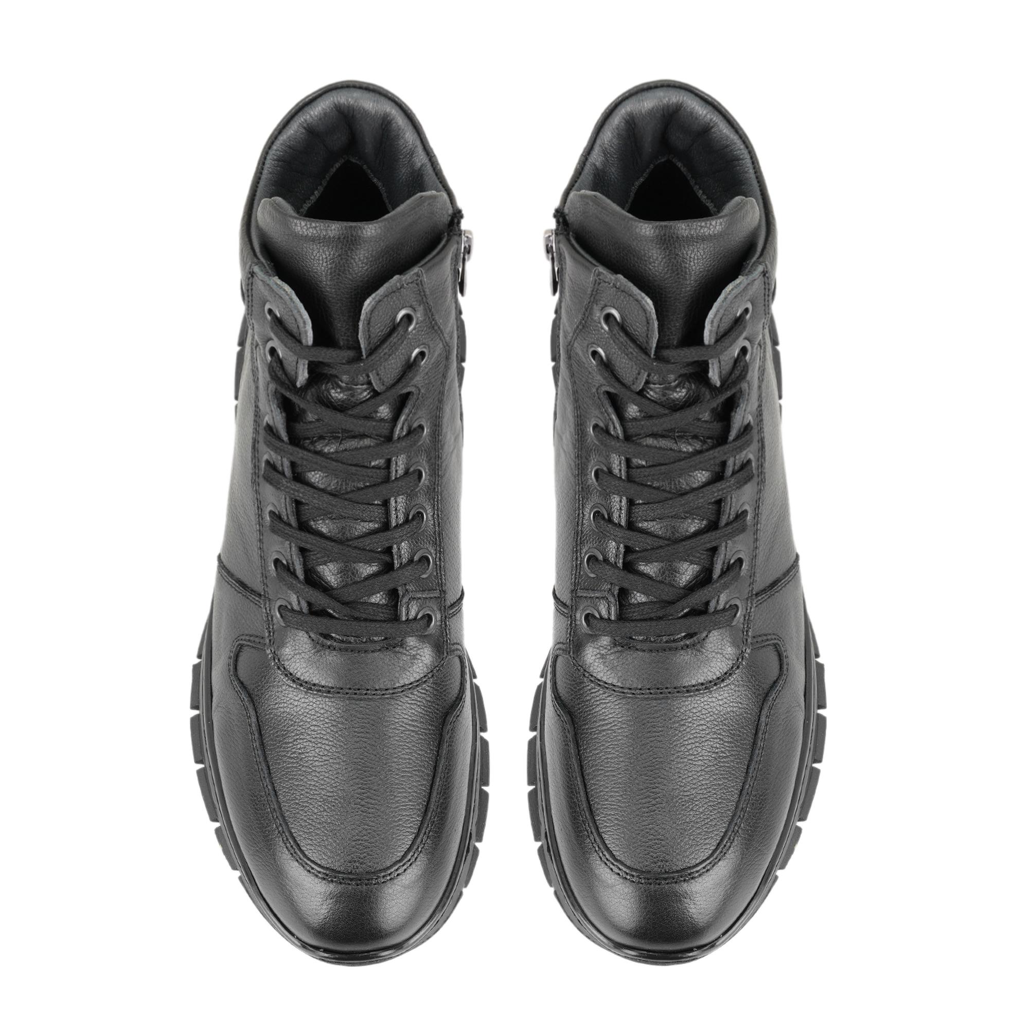 Duane Siyah Erkek Fermuarlı Deri Bot