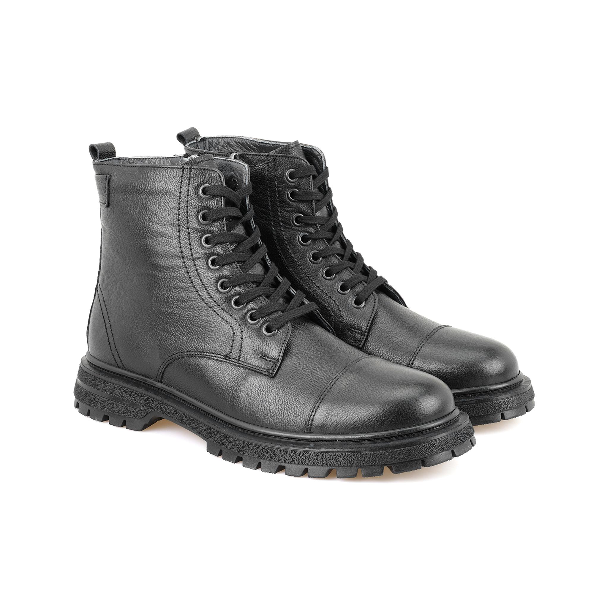 Antonio Siyah Erkek Fermuarlı Deri Bot