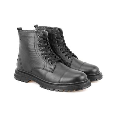  Antonio Siyah Erkek Fermuarlı Deri Bot