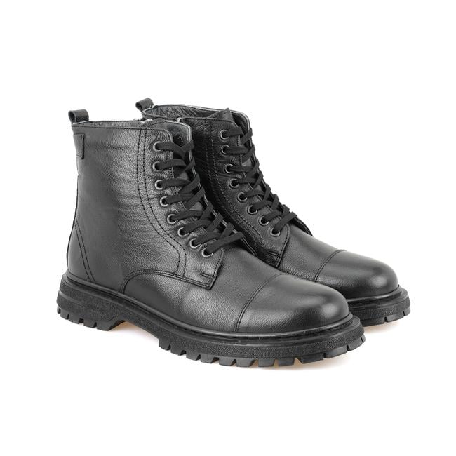  Antonio Siyah Erkek Fermuarlı Deri Bot