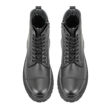  Antonio Siyah Erkek Fermuarlı Deri Bot