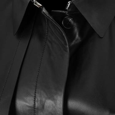  Laira Siyah Kadın Deri Trençkot