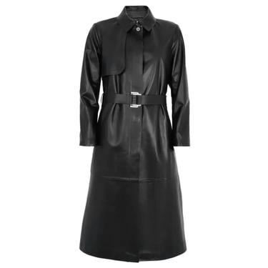  Laira Siyah Kadın Deri Trençkot