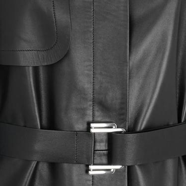  Laira Siyah Kadın Deri Trençkot