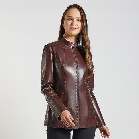  Kahve Marya Kadın Deri Ceket