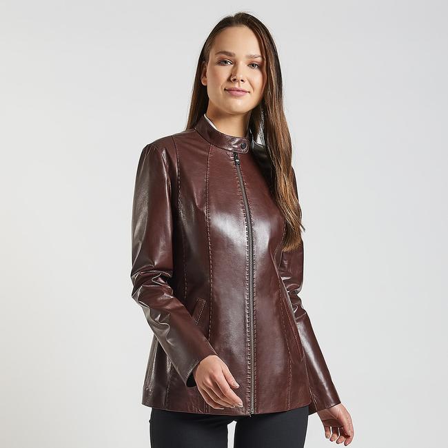  Kahve Marya Kadın Deri Ceket