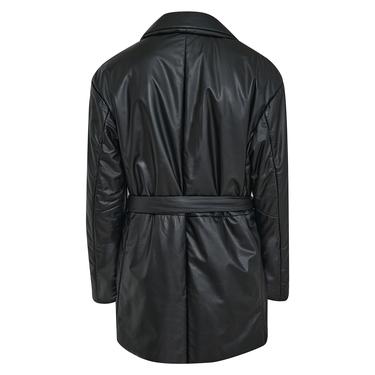  Lena Siyah Kadın Puffer Deri Kaban