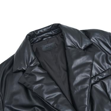  Lena Siyah Kadın Puffer Deri Kaban