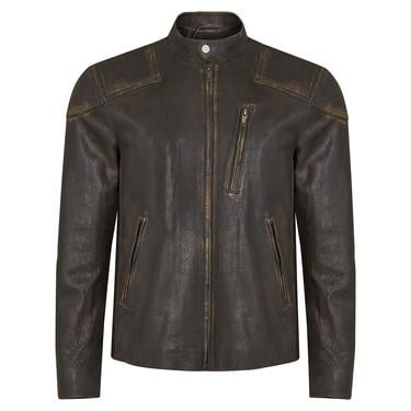  Zenon Siyah Erkek Vintage Deri Ceket