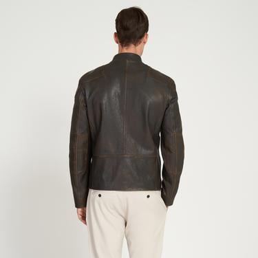  Zenon Siyah Erkek Vintage Deri Ceket