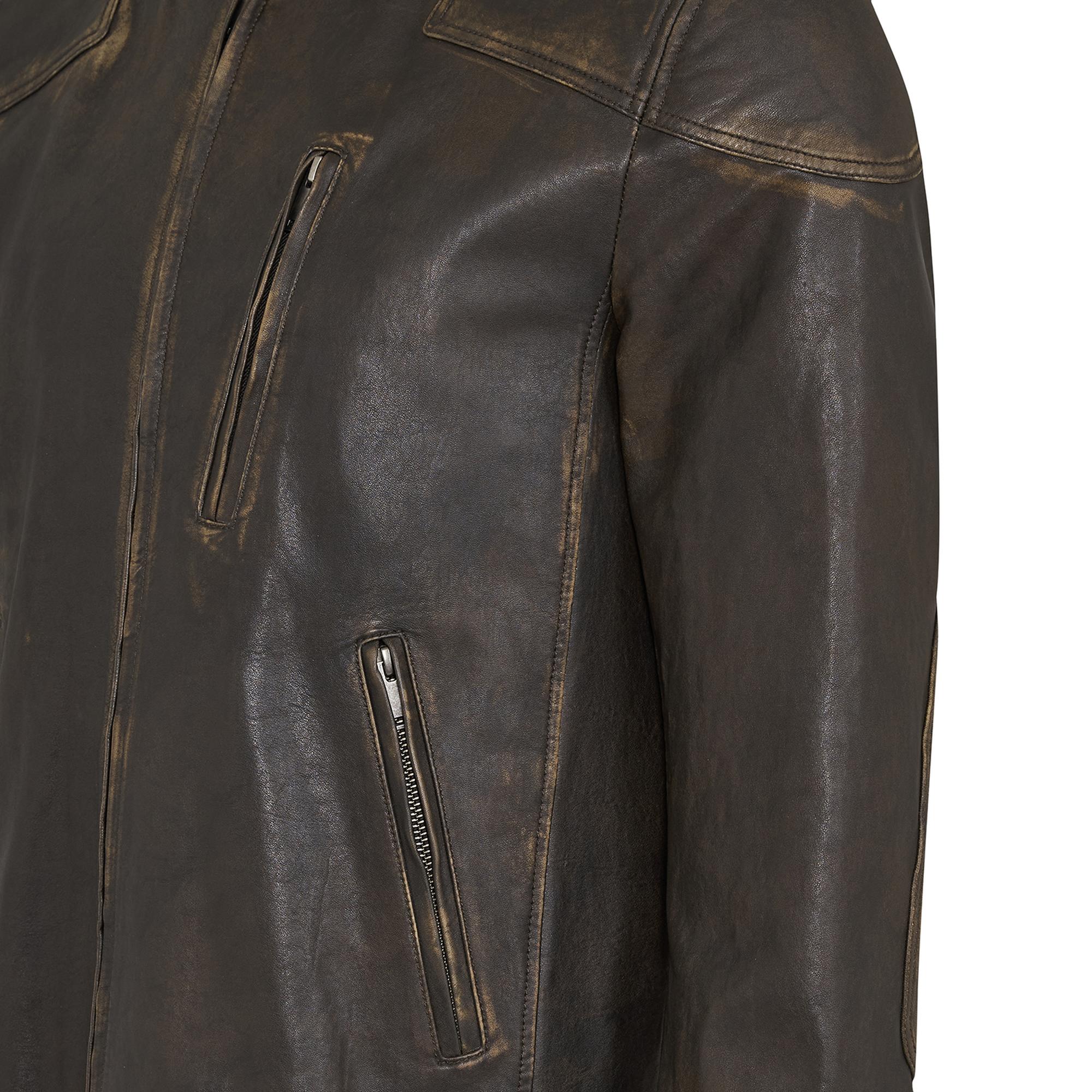 Zenon Siyah Erkek Vintage Deri Ceket