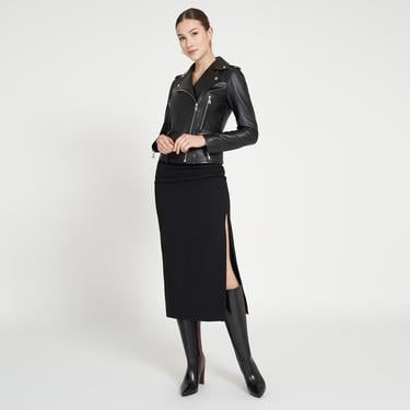  Amelia Siyah Kadın Biker Deri Ceket