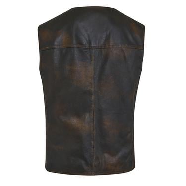  Allan Kahve Erkek Vintage Deri Yelek