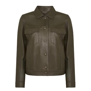  Alicia Haki Kadın Deri Kapüşonlu Ceket
