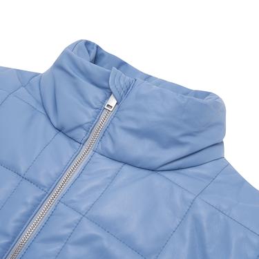  Marquise Mavi Kadın Kısa PufferDeri Yelek