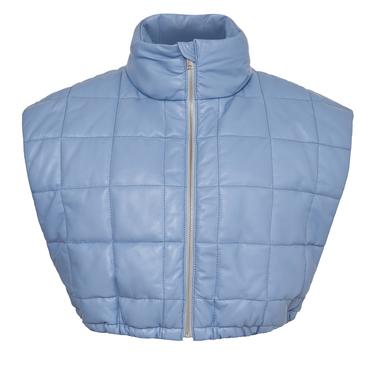  Marquise Mavi Kadın Kısa PufferDeri Yelek