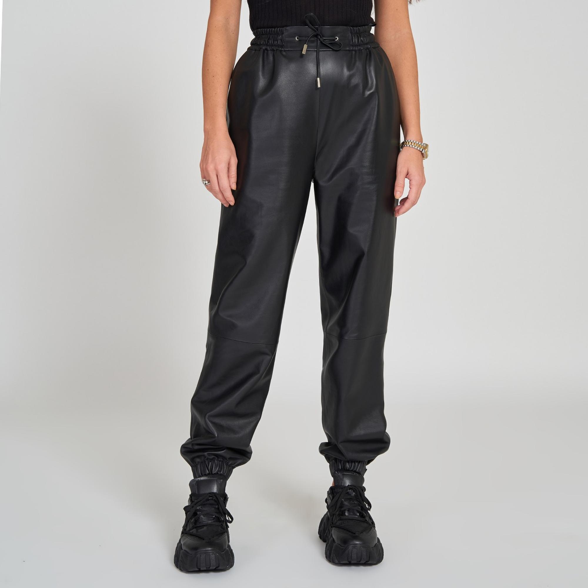 Rhonda Siyah Kadın Deri Pantolon