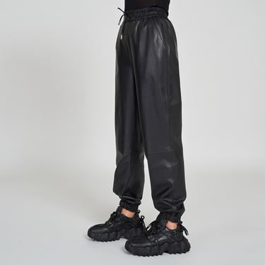  Rhonda Siyah Kadın Deri Pantolon