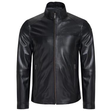  Paul Siyah Erkek Deri Ceket