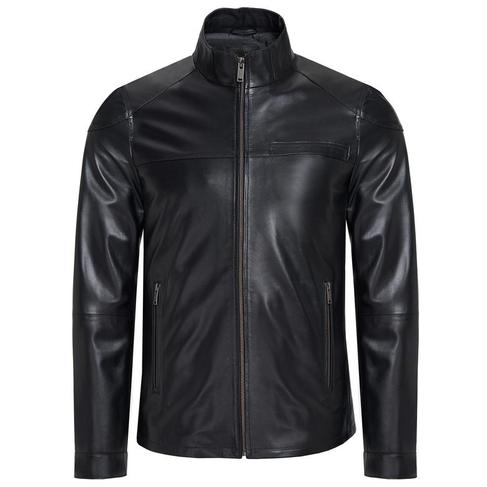 Paul Siyah Erkek Deri Ceket