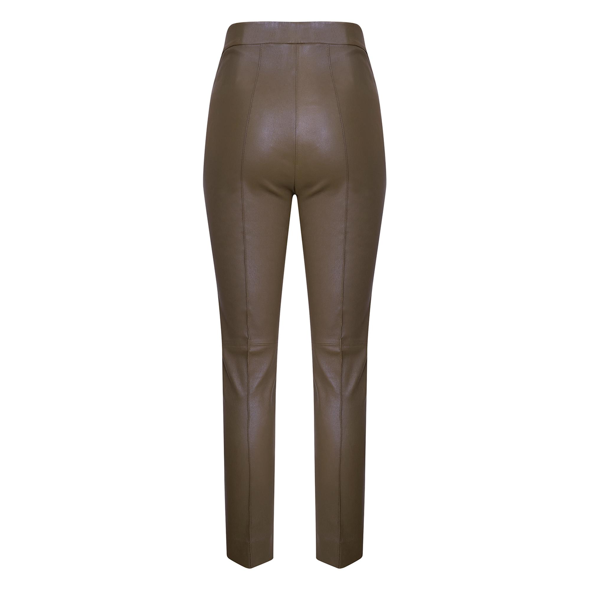 Molly Yeşil Kadın Deri Pantolon