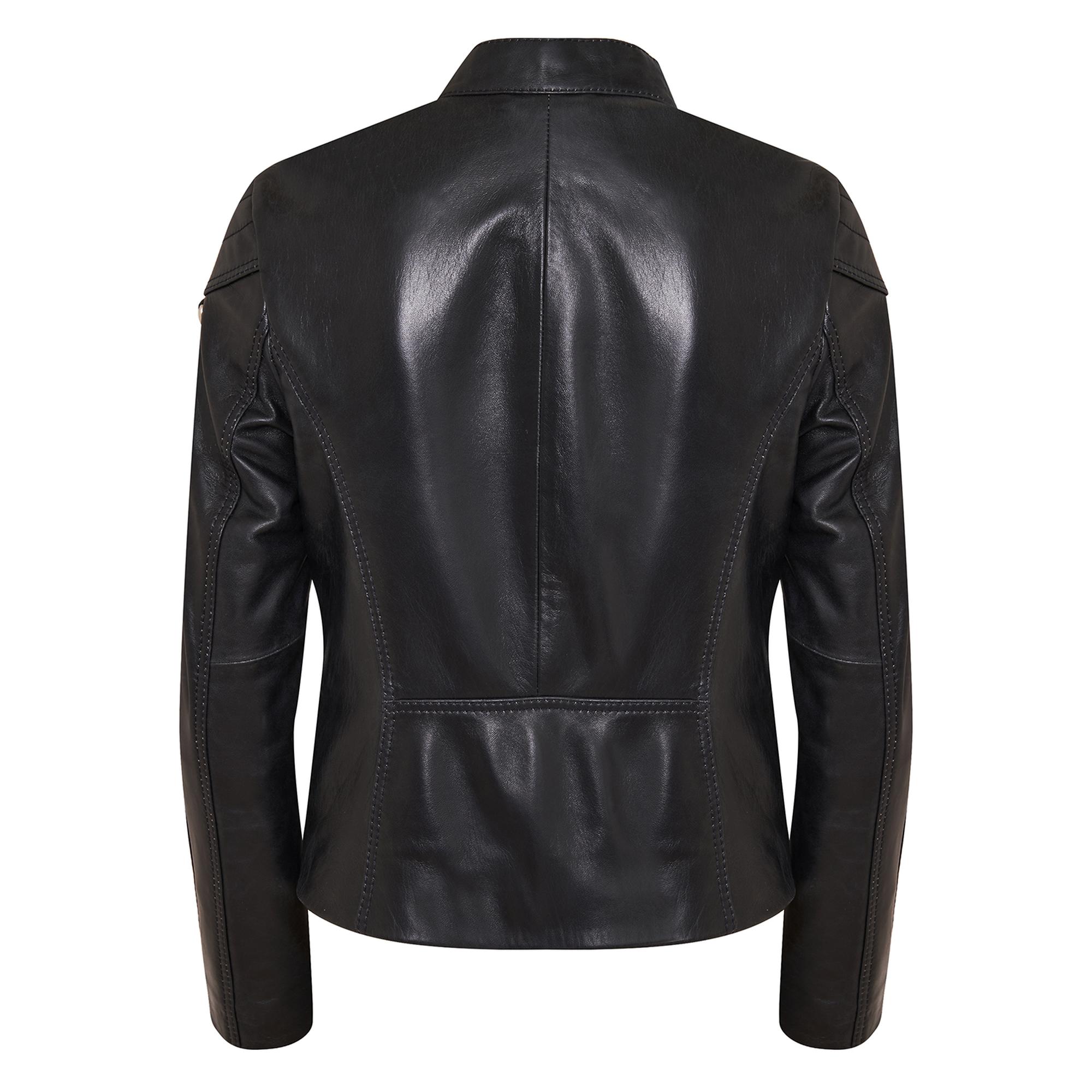 Ilaria Lacivert Kadın Deri Ceket