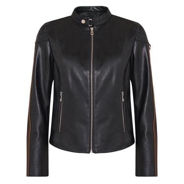  Ilaria Lacivert Kadın Deri Ceket