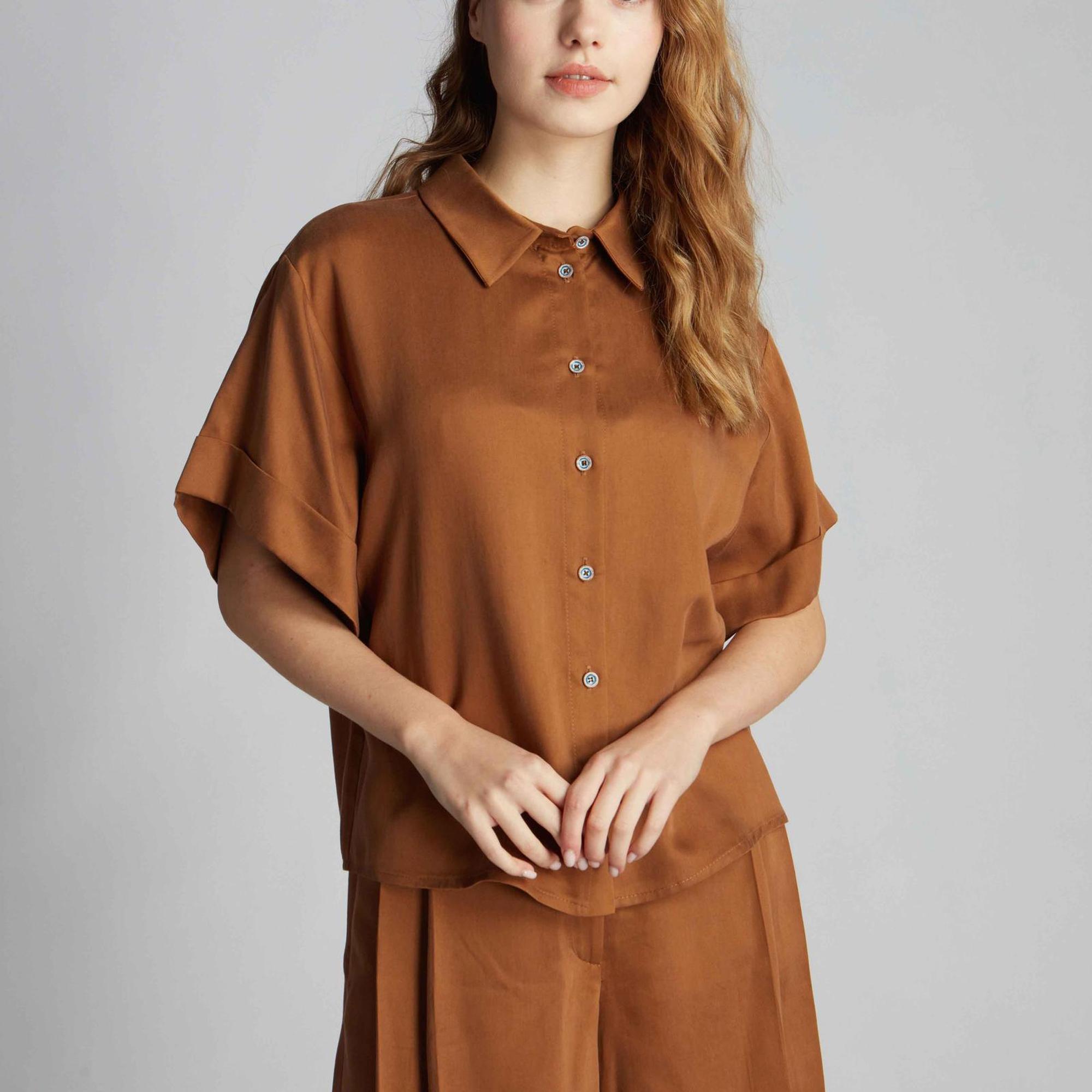 Kadın Gömlek 23674 134 - Brown Sugar