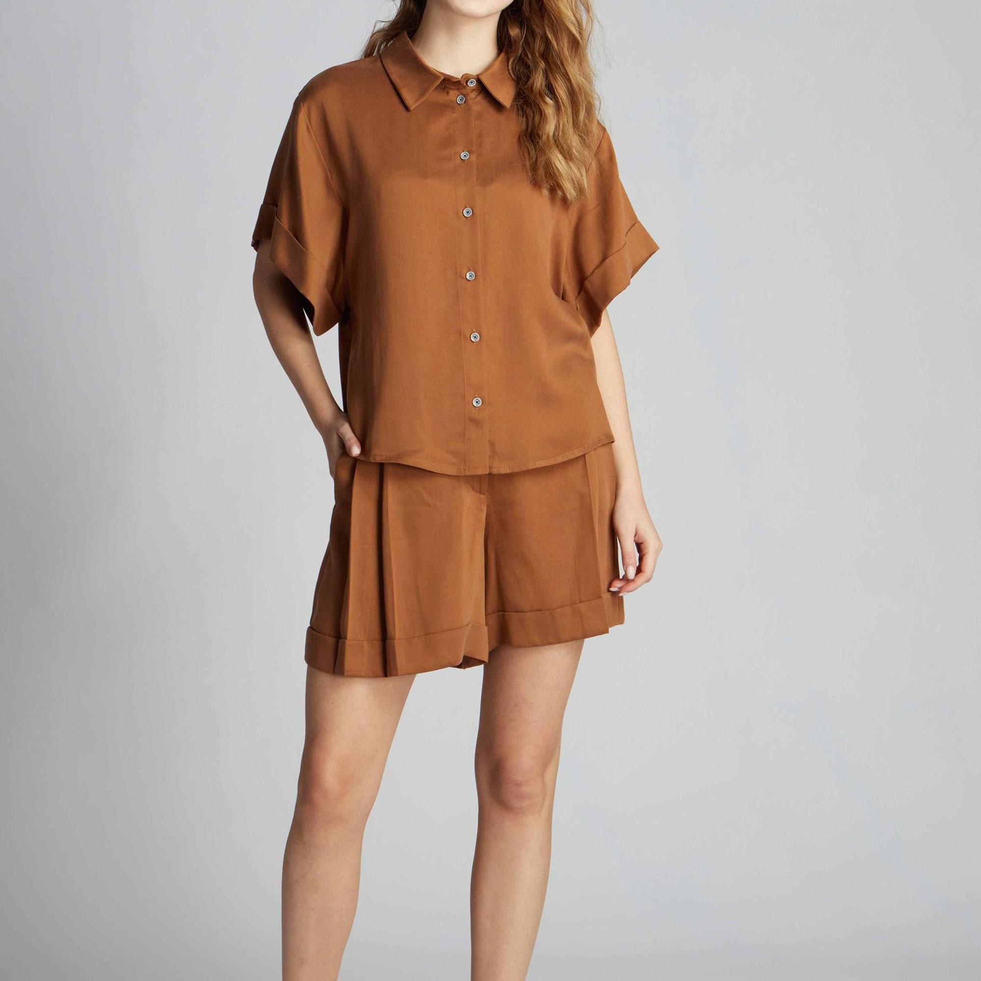 Kadın Gömlek 23674 134 - Brown Sugar