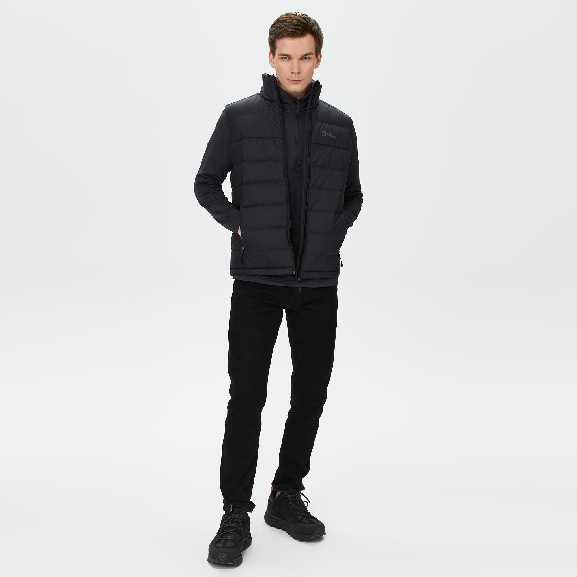 Jack Wolfskin Ather Down Vest Erkek Siyah Yelek