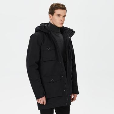  Jack Wolfskin Eiswald Parka Erkek Siyah Mont