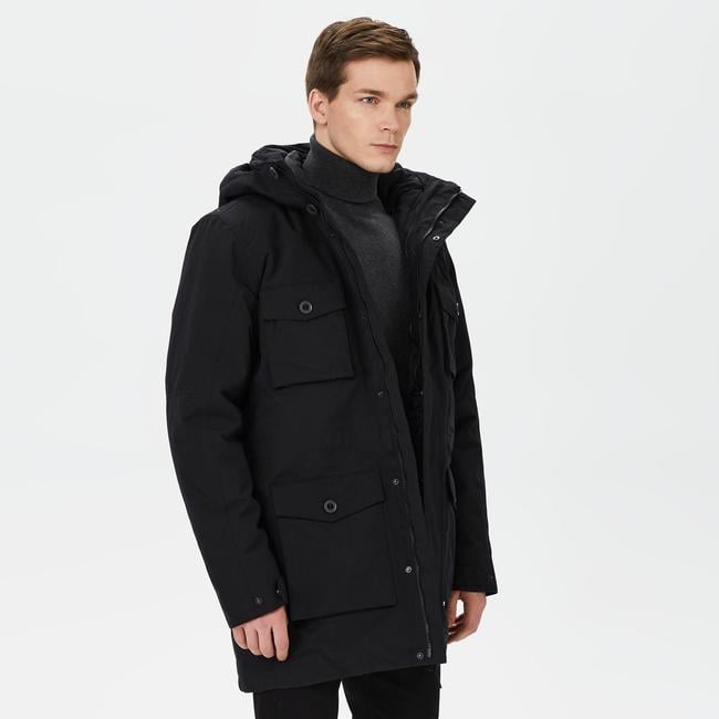  Jack Wolfskin Eiswald Parka Erkek Siyah Mont