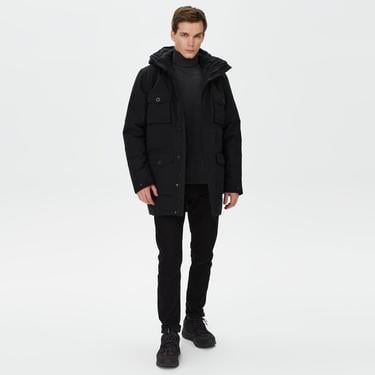  Jack Wolfskin Eiswald Parka Erkek Siyah Mont