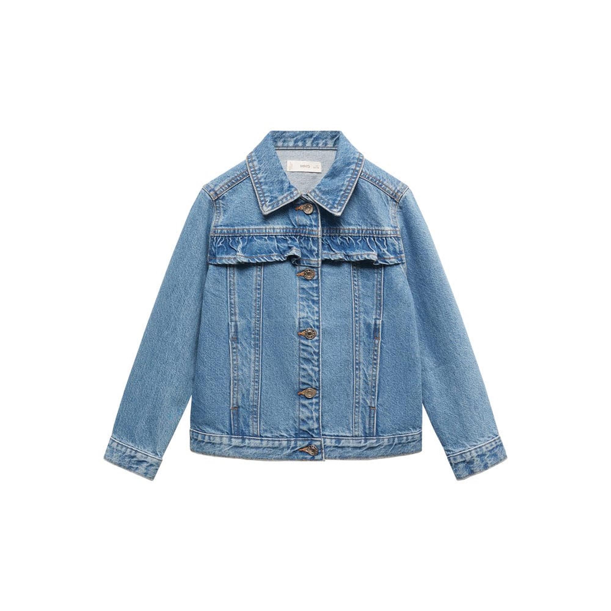 Mango Çocuk Volanlı Denim Mont Donuk Mavi