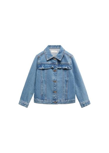  Mango Çocuk Volanlı Denim Mont Donuk Mavi