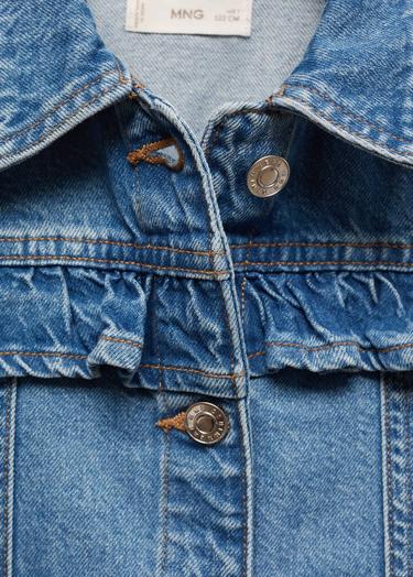  Mango Çocuk Volanlı Denim Mont Donuk Mavi