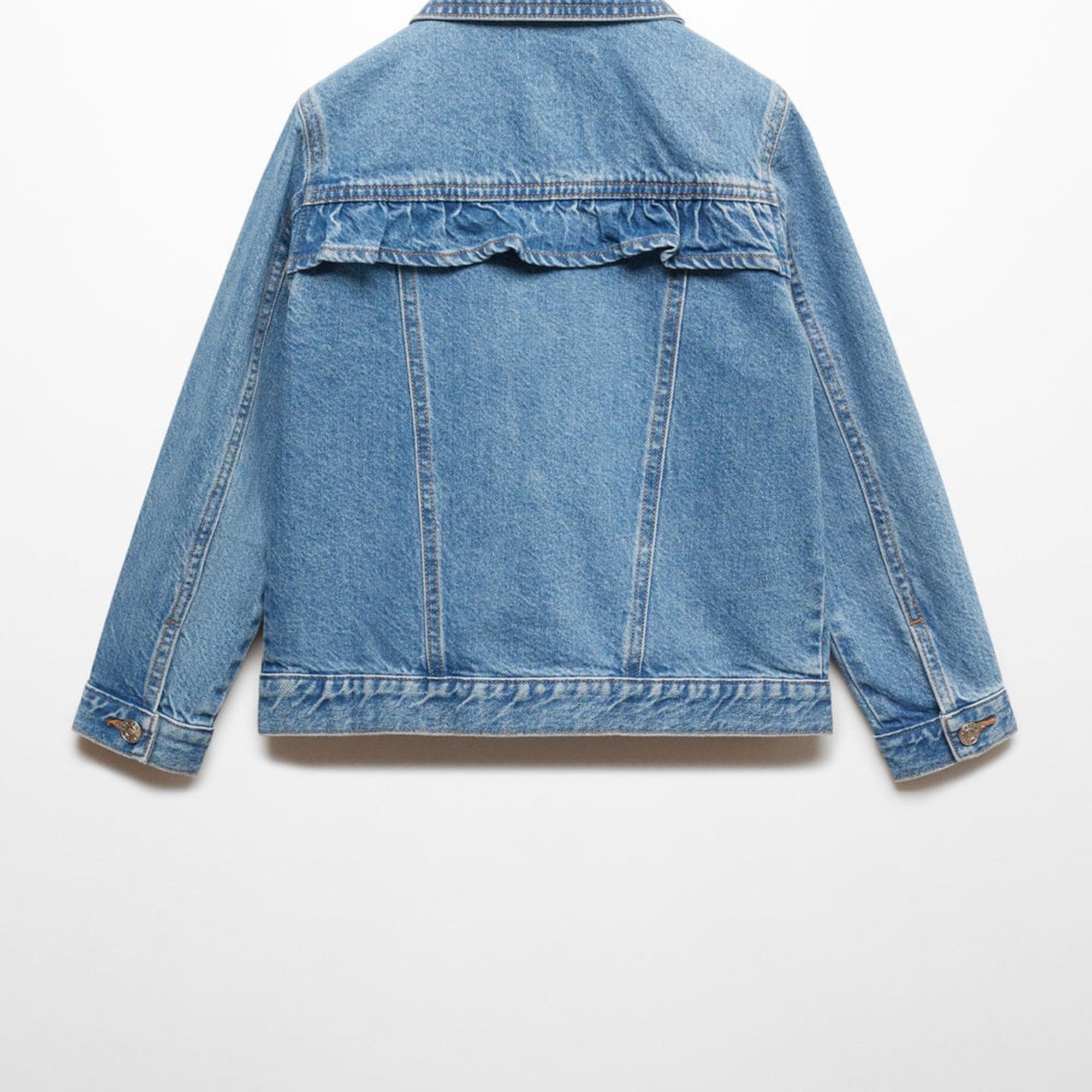 Mango Çocuk Volanlı Denim Mont Donuk Mavi