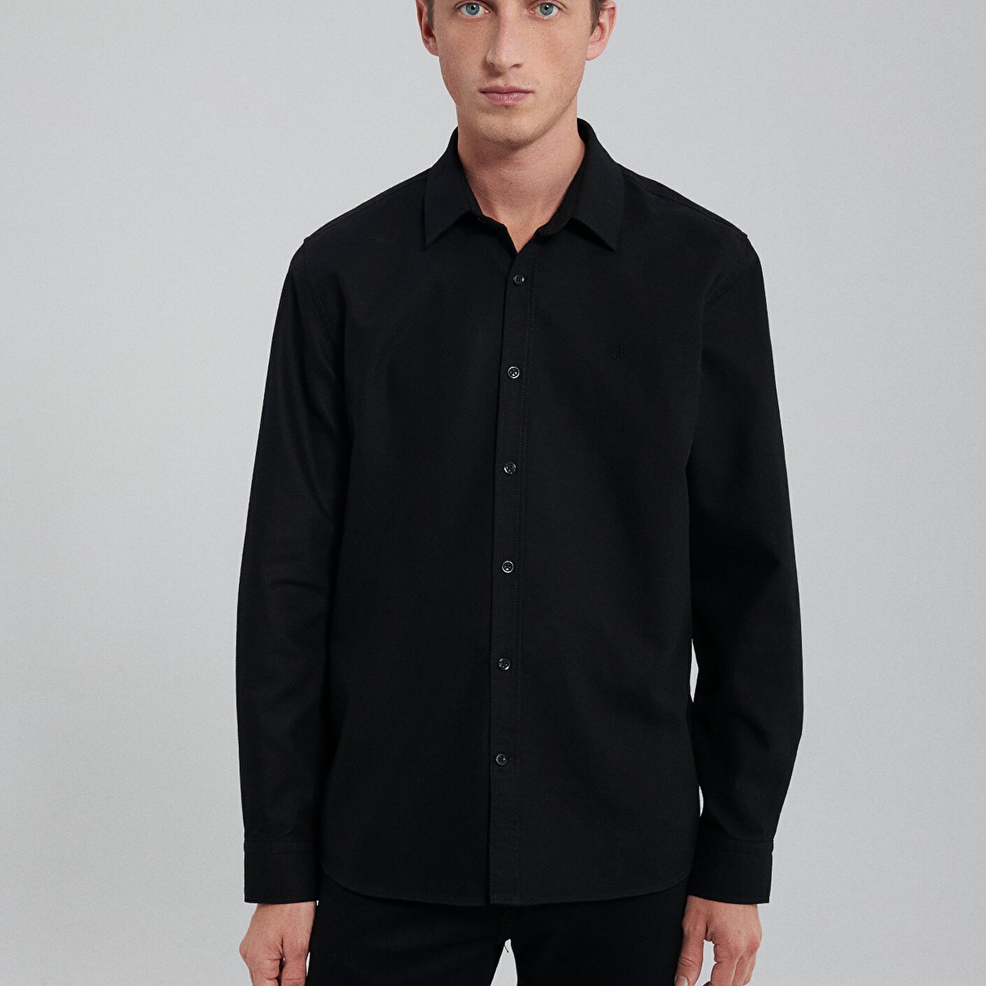 Mavi Siyah Gömlek Slim Fit / Dar Kesim 0210944-900