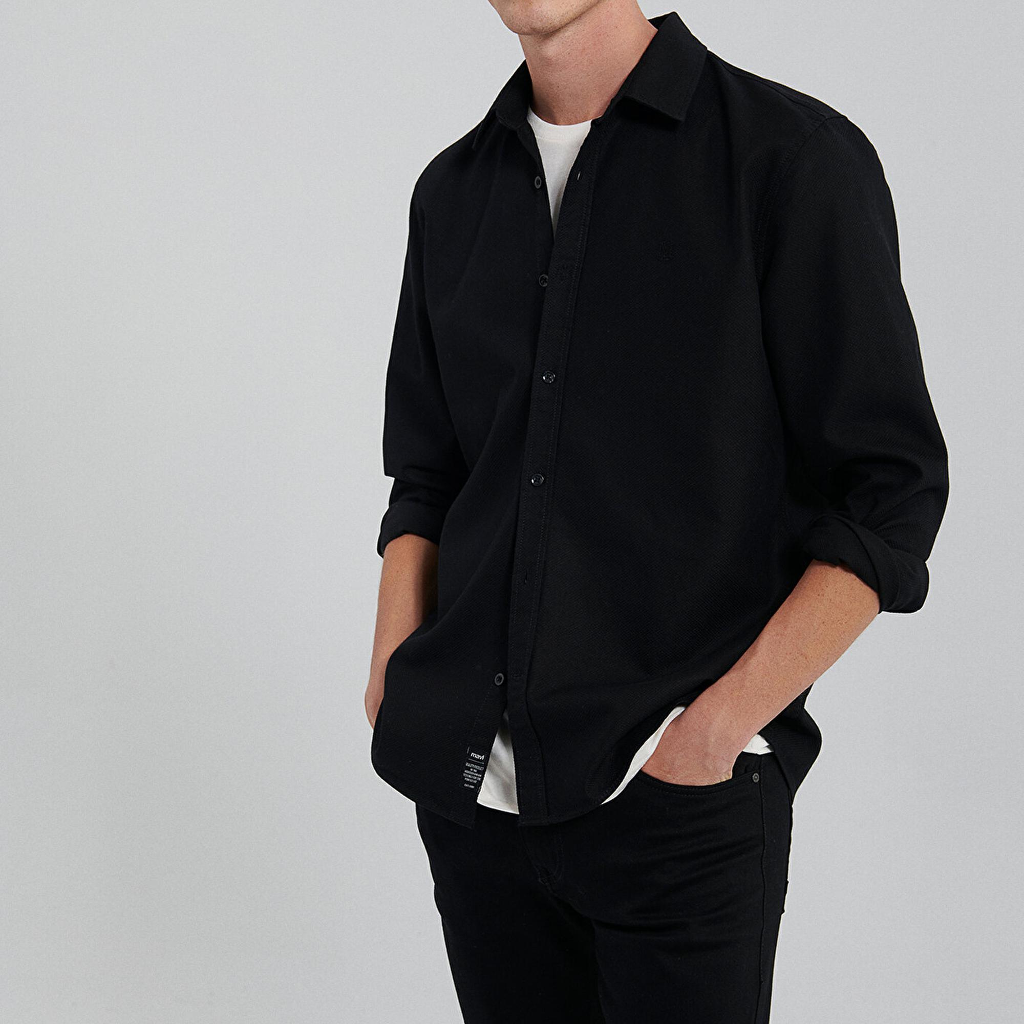 Mavi Siyah Gömlek Slim Fit / Dar Kesim 0210944-900