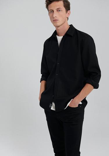  Mavi Siyah Gömlek Slim Fit / Dar Kesim 0210944-900