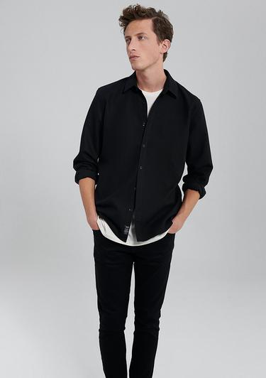  Mavi Siyah Gömlek Slim Fit / Dar Kesim 0210944-900