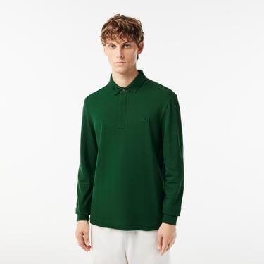  Lacoste Paris Erkek Regular Fit Uzun Kollu Haki Polo