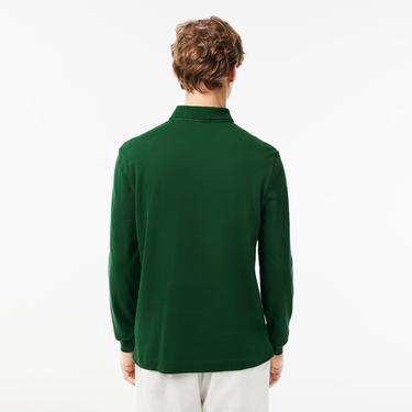  Lacoste Paris Erkek Regular Fit Uzun Kollu Haki Polo