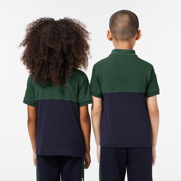  Lacoste Çocuk Renk Bloklu Haki Polo