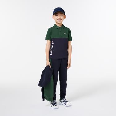  Lacoste Çocuk Renk Bloklu Haki Polo