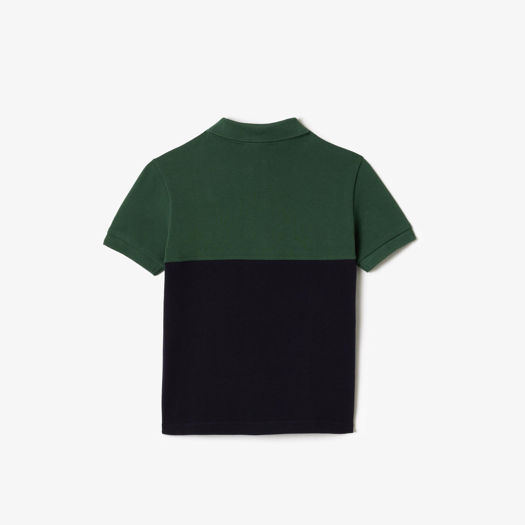 Lacoste Çocuk Renk Bloklu Haki Polo