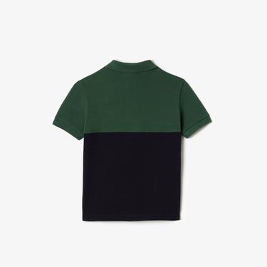  Lacoste Çocuk Renk Bloklu Haki Polo