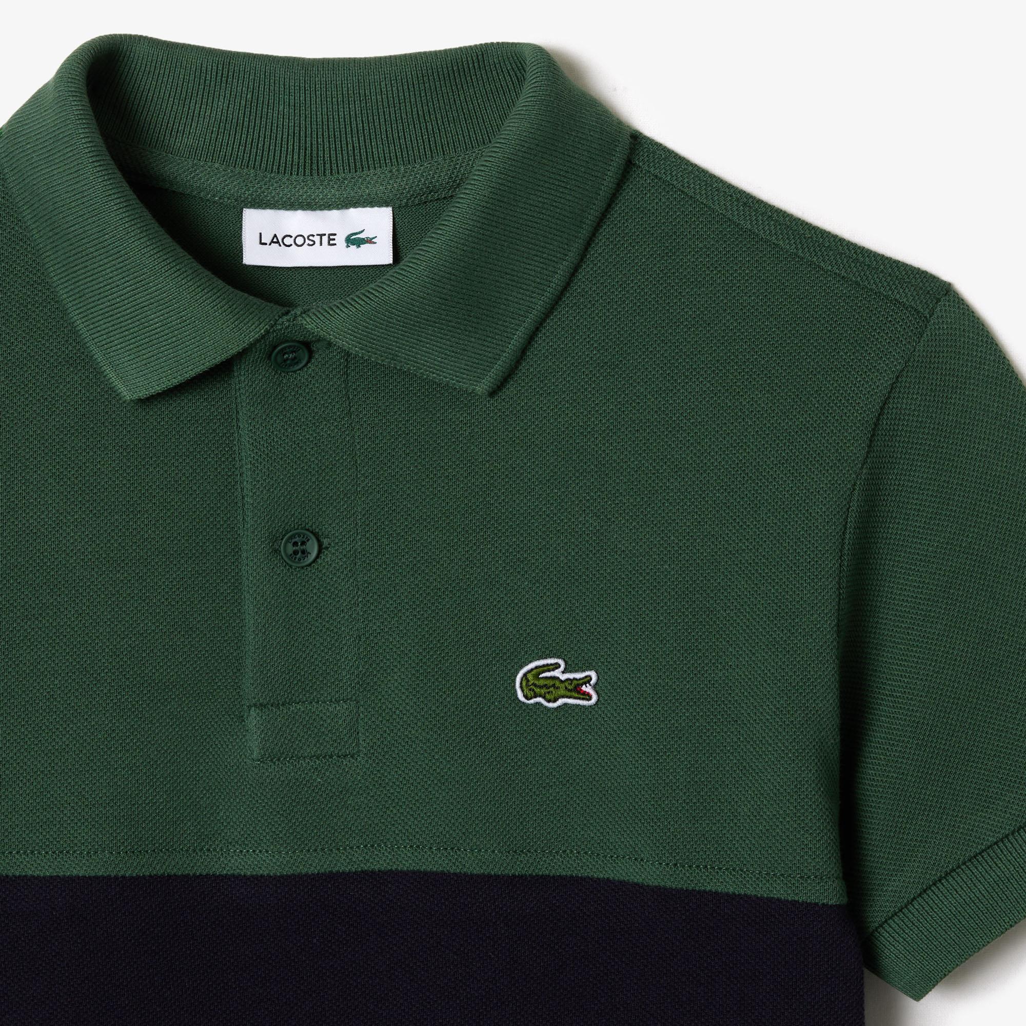 Lacoste Çocuk Renk Bloklu Haki Polo