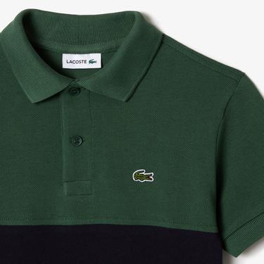  Lacoste Çocuk Renk Bloklu Haki Polo